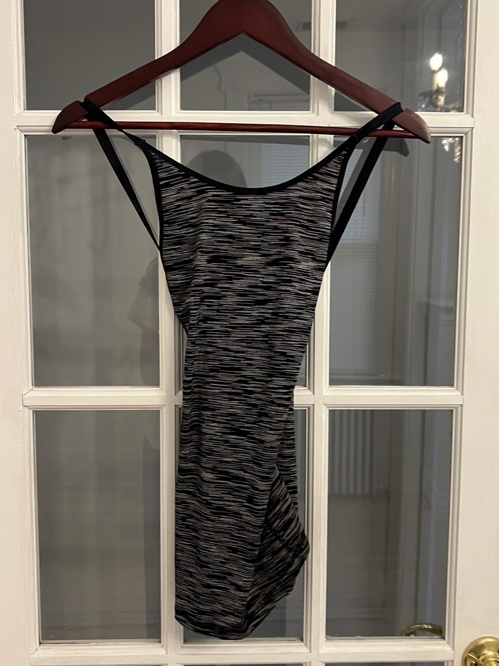 ABERCROMBIE & FITCH Women's Black Space Dye Criss Cross Active Tank Top Size S